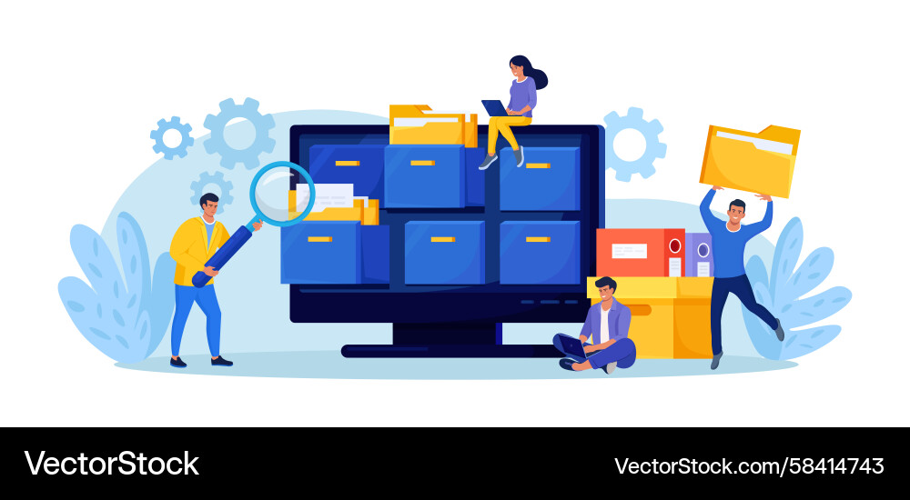 Data Access & Document Retrieval Vector Image