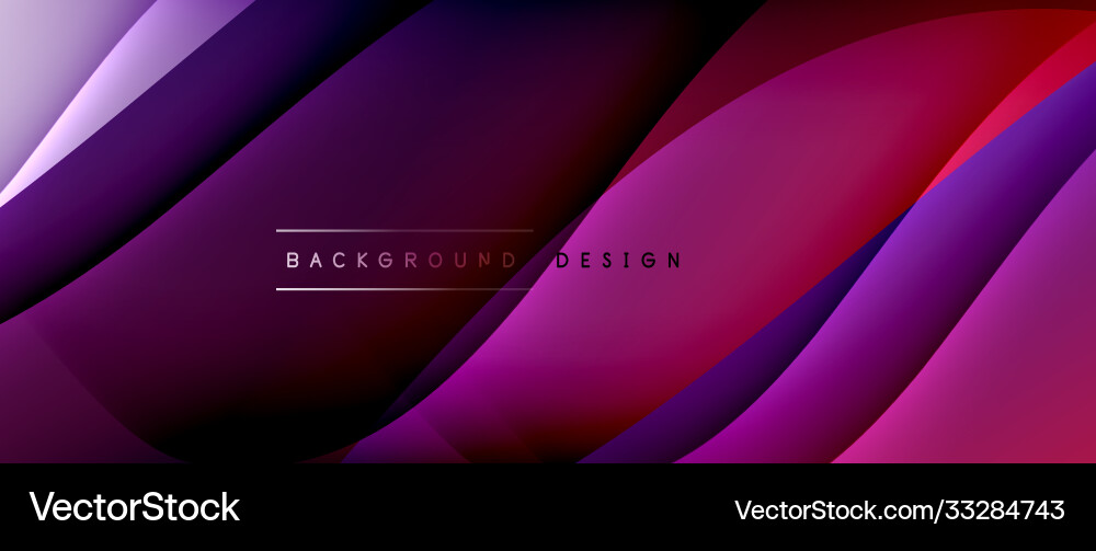Fluid gradient waves with shadow lines and glowing Vector Image