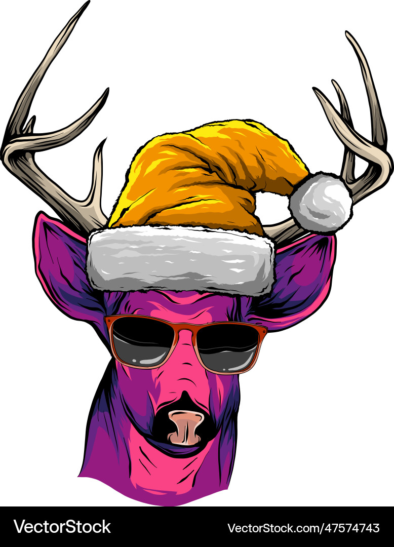 Hand draw deer head design Royalty Free Vector Image