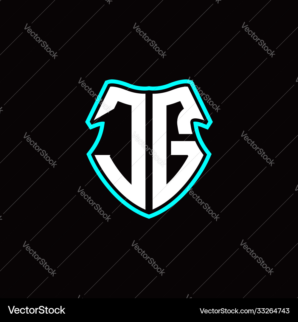 Jg initial logo design with a shield shape Jg initial logo design with a shield shape vector image