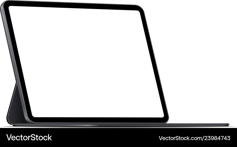 Modern tablet computer stand with blank screen vector image