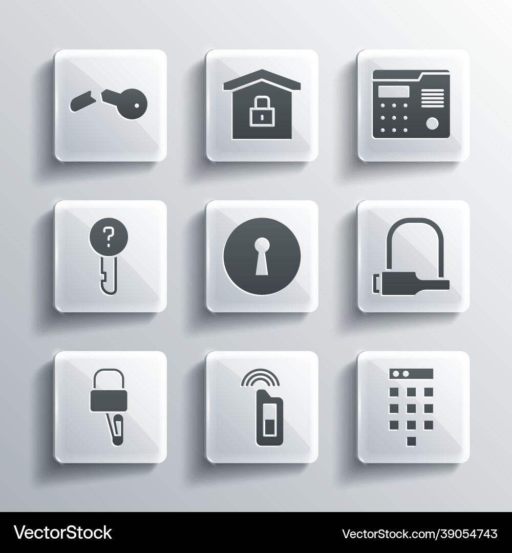 Set car key with remote password protection Vector Image