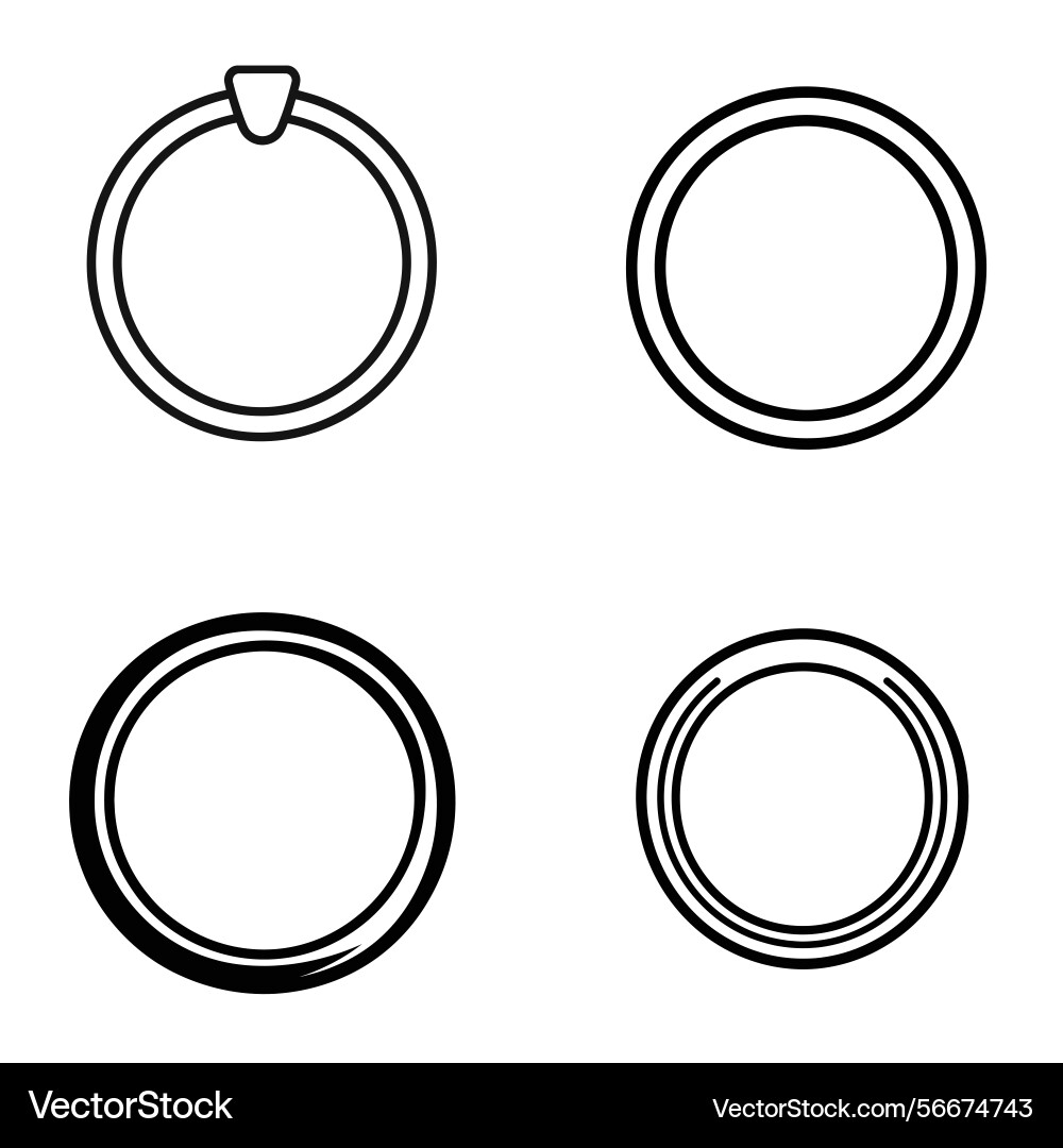 Set of round frames circular design elements Vector Image