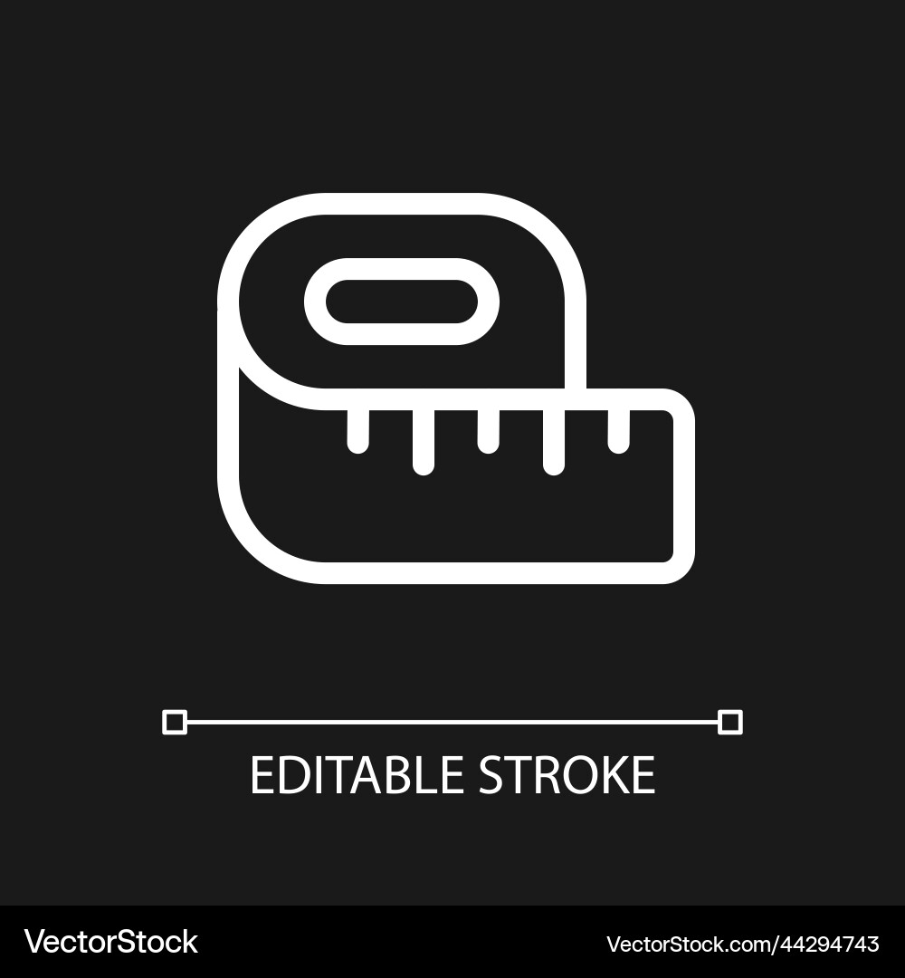 Tape line pixel perfect white linear ui icon Vector Image