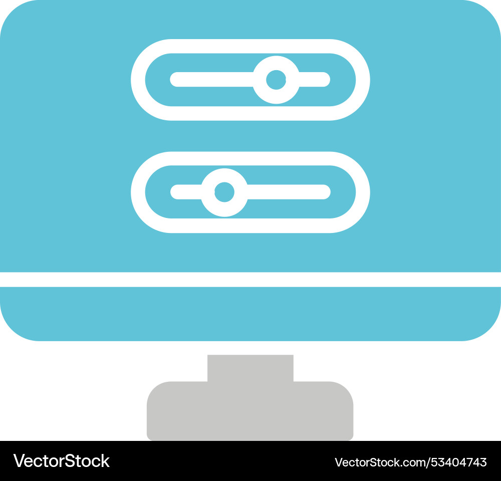 Toggle button glyph two colour icon Vector Image