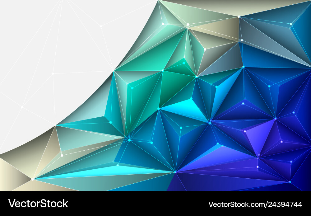 3d geometric polygon with molecule structure 3d geometric polygon with molecule structure vector image