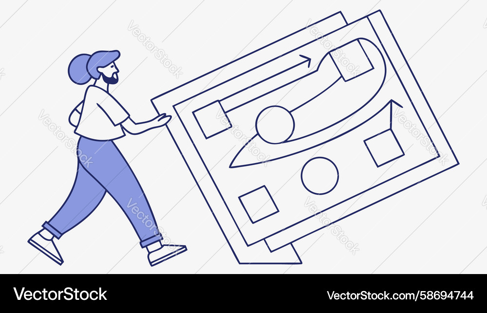 Abstract Journey Map Navigation Vector Image