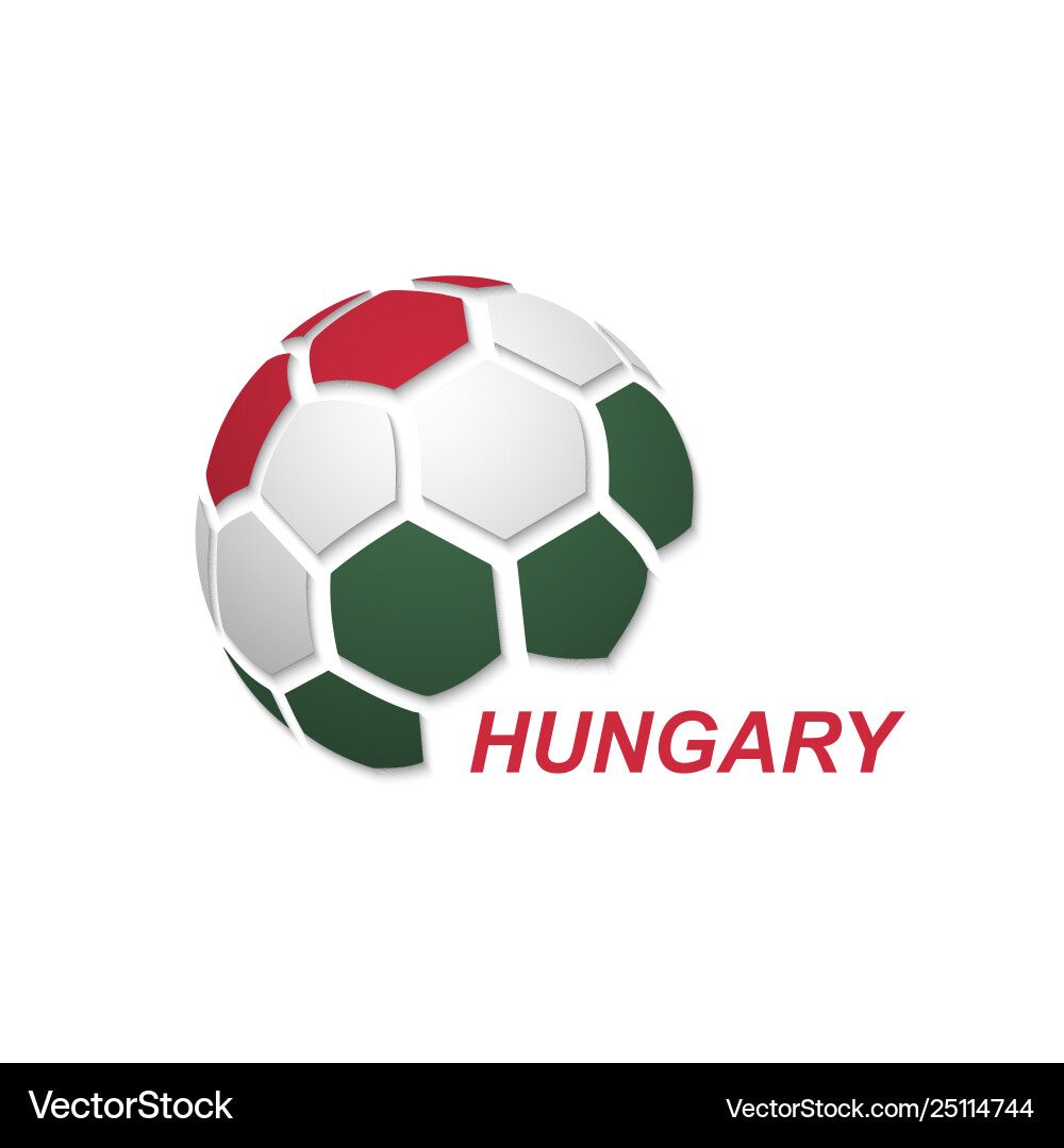 Abstract Soccer Ball - Hungary Flag Vector Image