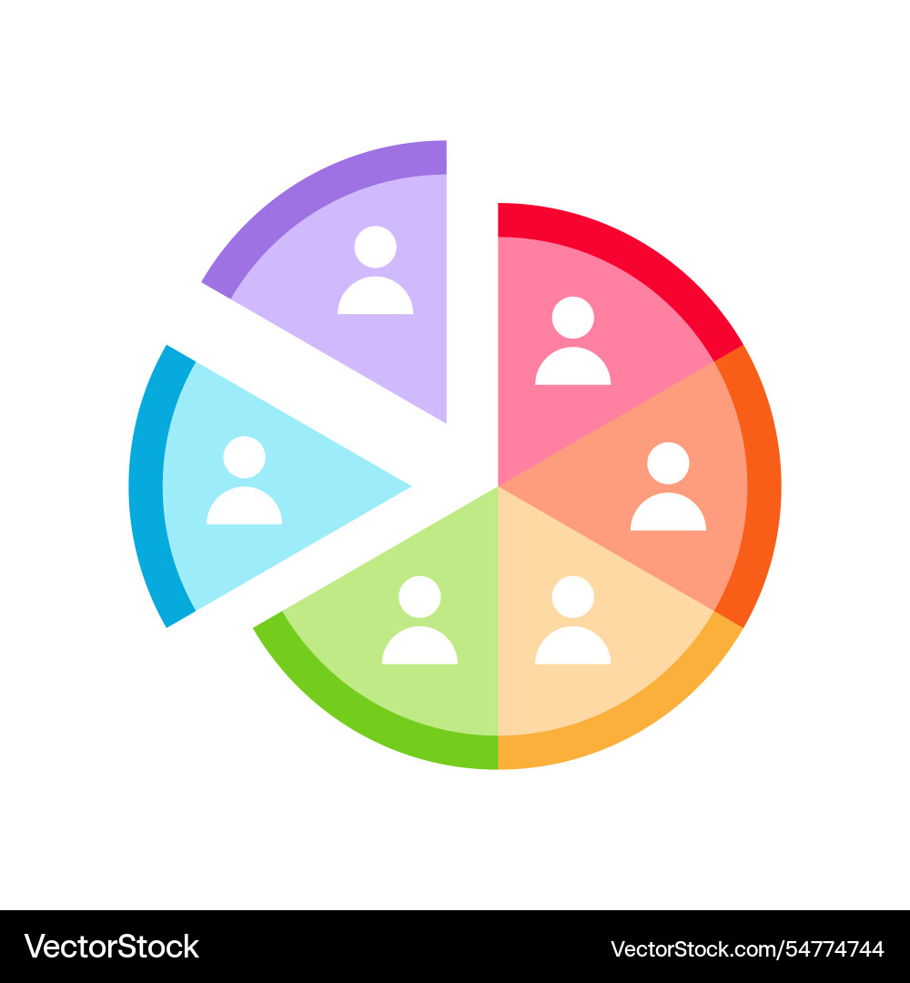 Audience segmentation a flat color element forms Vector Image