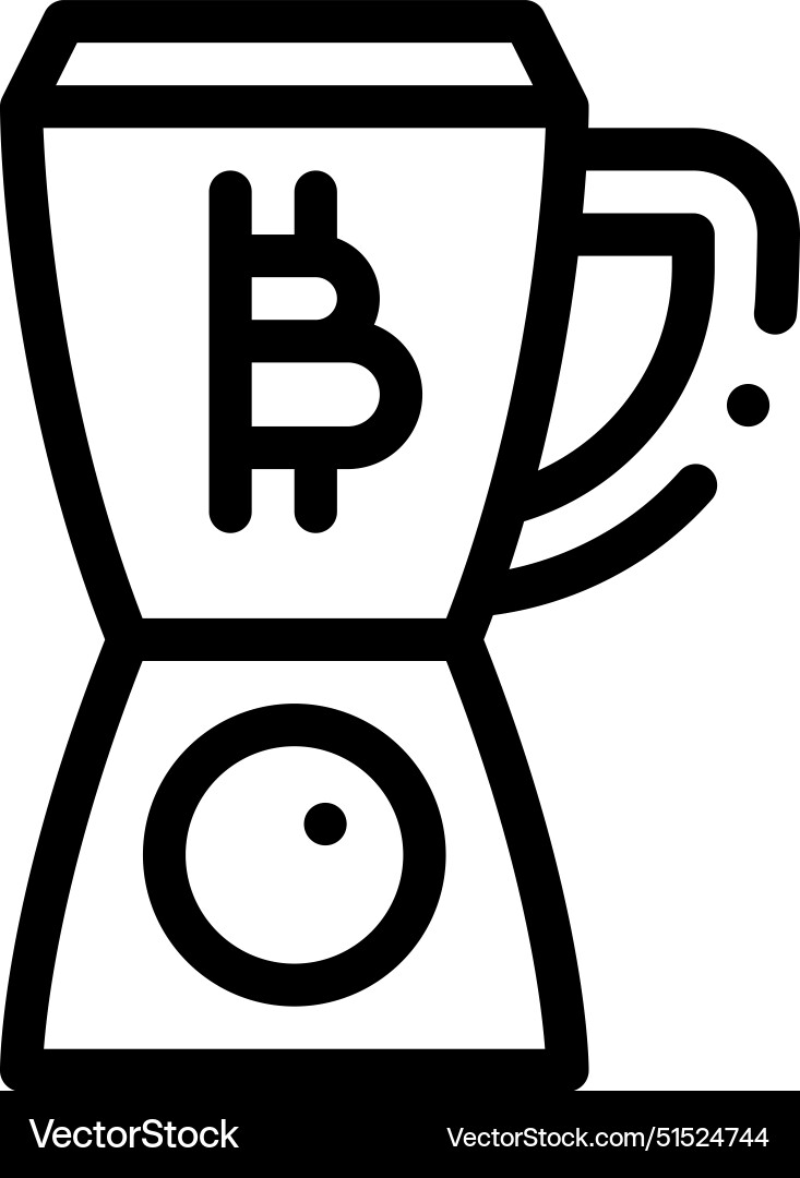 Bitcoin icon thin linear style design isolated Bitcoin icon thin linear style design isolated Vector Image