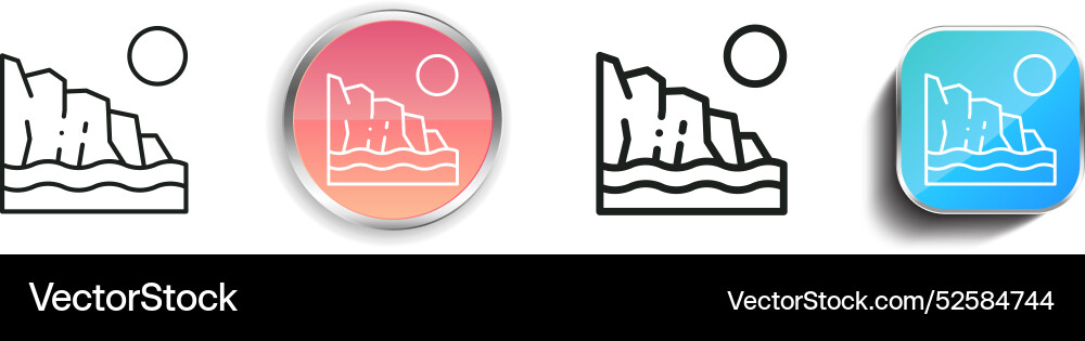 Cape icon thin linear regular and button style Vector Image
