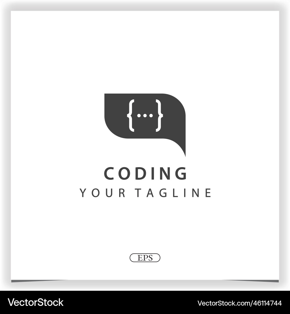 Chat coding or programmer logo premium elegant Chat coding or programmer logo premium elegant vector image