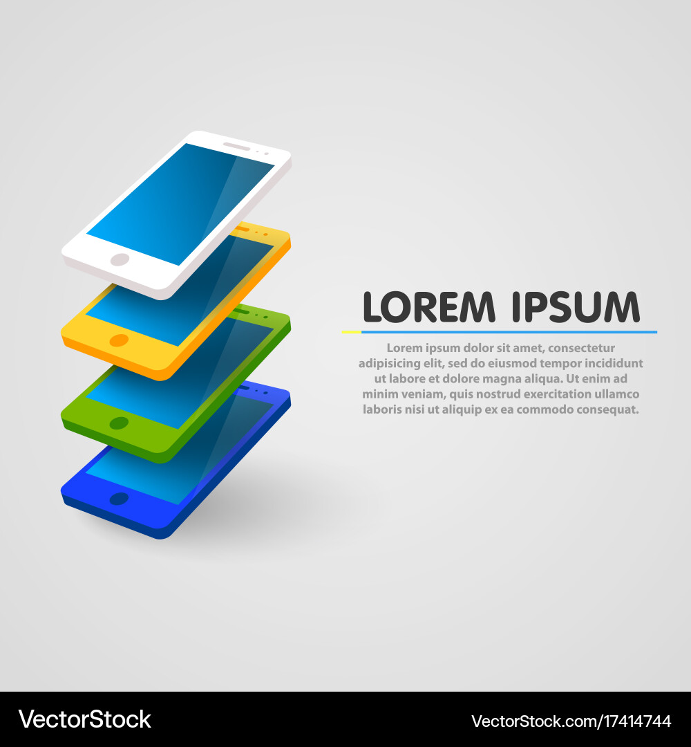 Clean and simple smartphone row background vector image