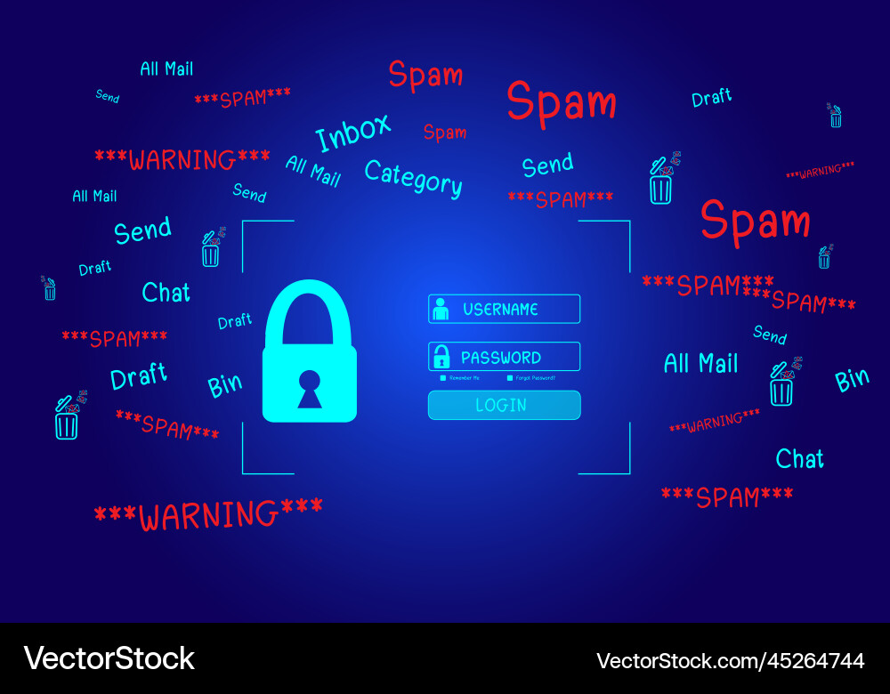 Concept of e-mail and computer viruses review Concept of e-mail and computer viruses review vector image