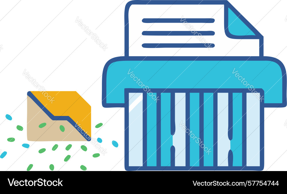 Document shredding icon secure data destruction vector image