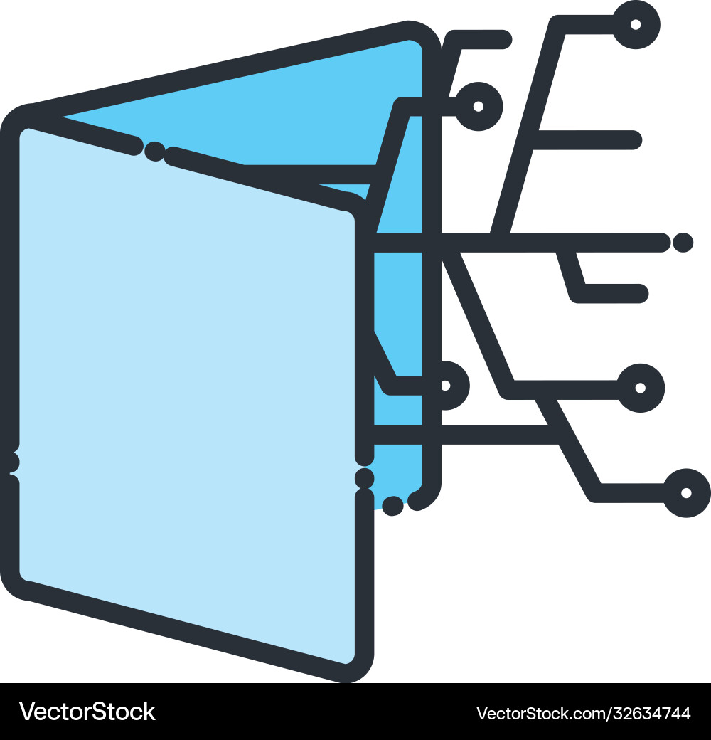 File with circuit line and fill style icon File with circuit line and fill style icon vector image