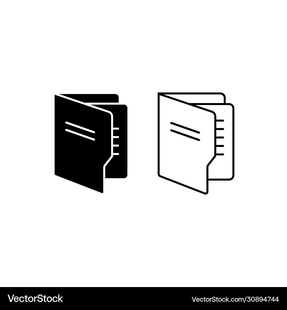 Folder document icon set in black simple design Folder document icon set in black simple design vector image