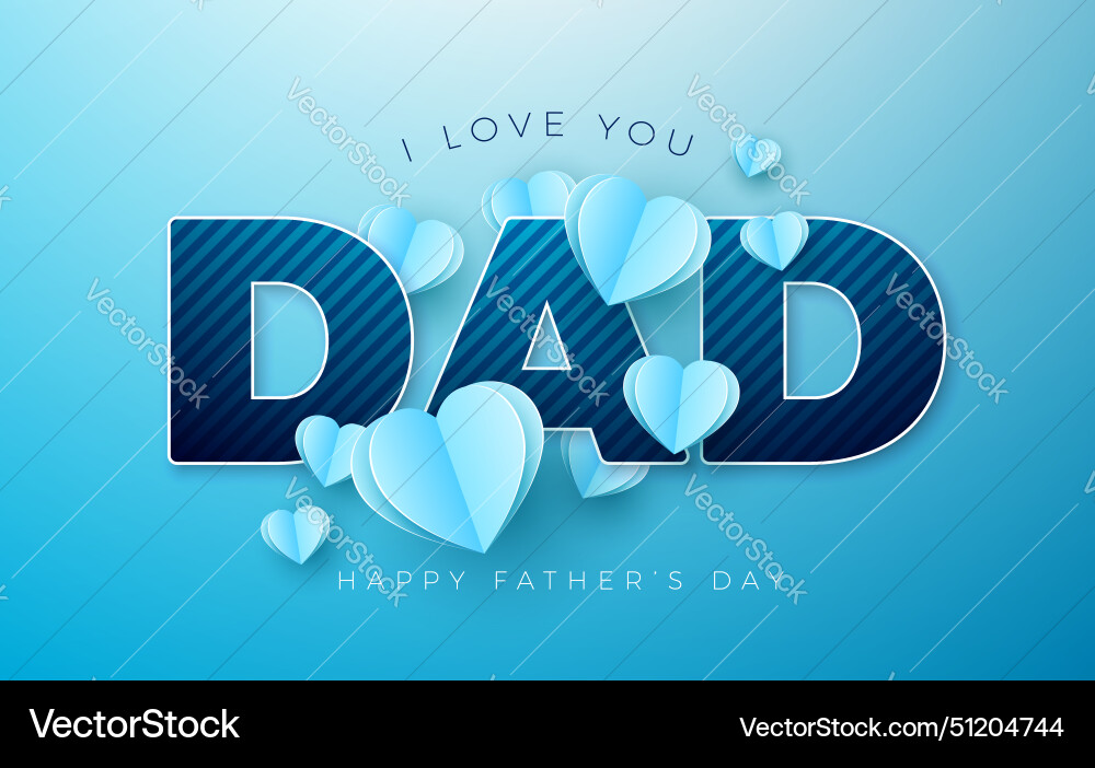 Happy fathers day greeting card design vector image