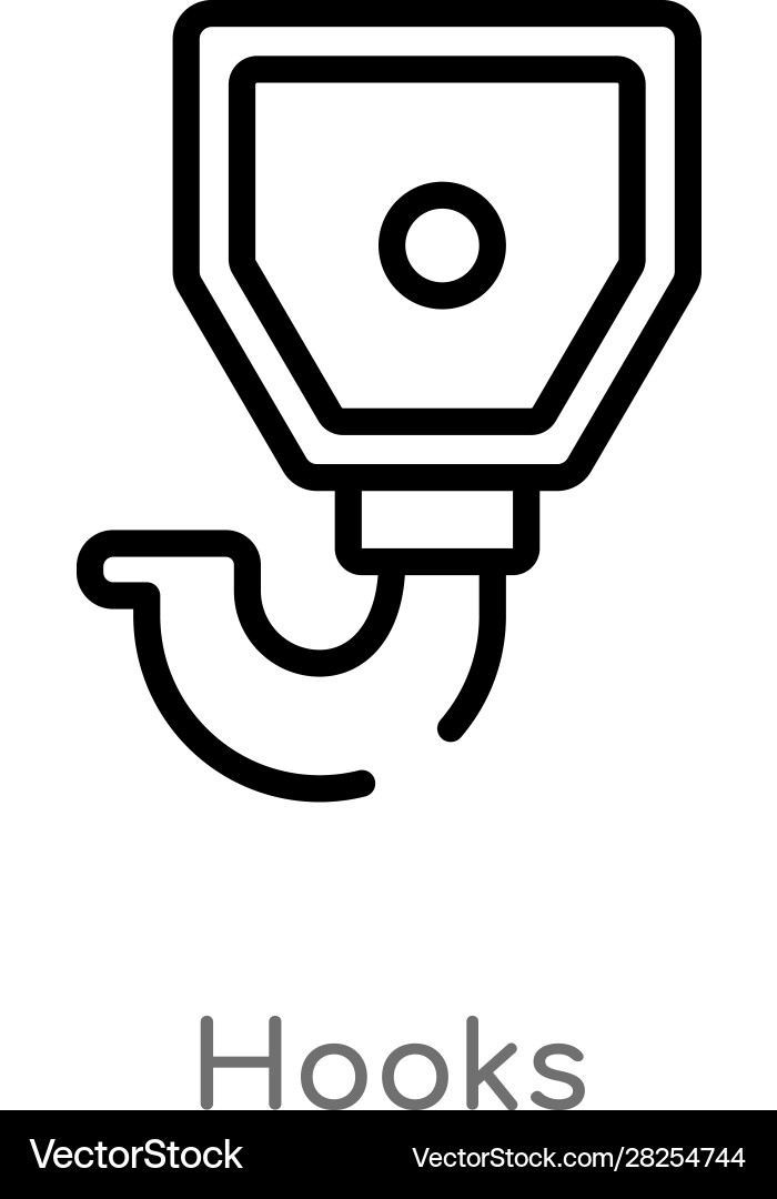 Outline hooks icon isolated black simple line Vector Image