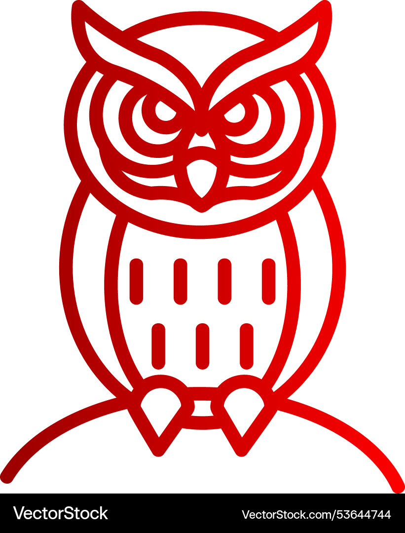 Owl line gradient icon Vector Image