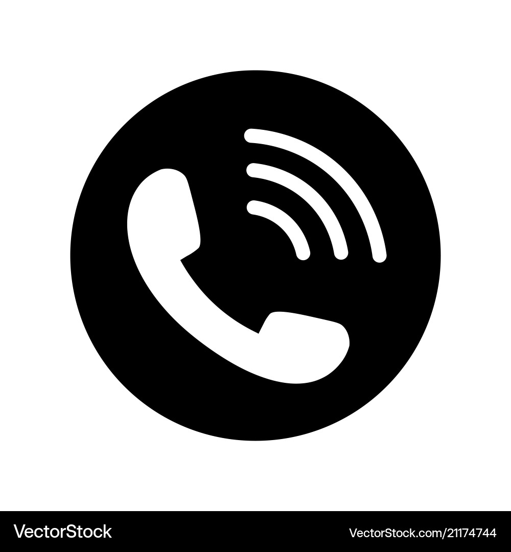 Phone icon in black circle telephone symbol vector image