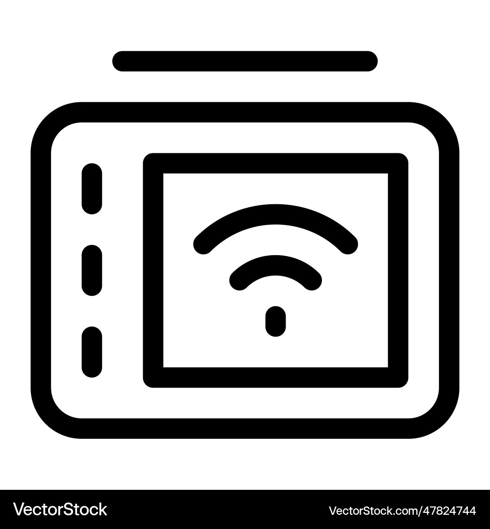 Portable tablet running on a wireless network vector image