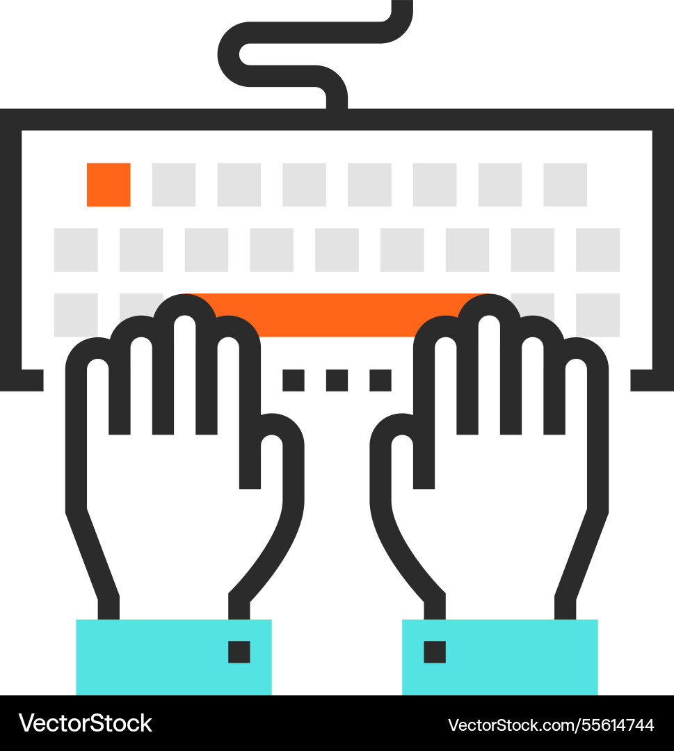 Program coding flat line web icon concept Program coding flat line web icon concept vector image