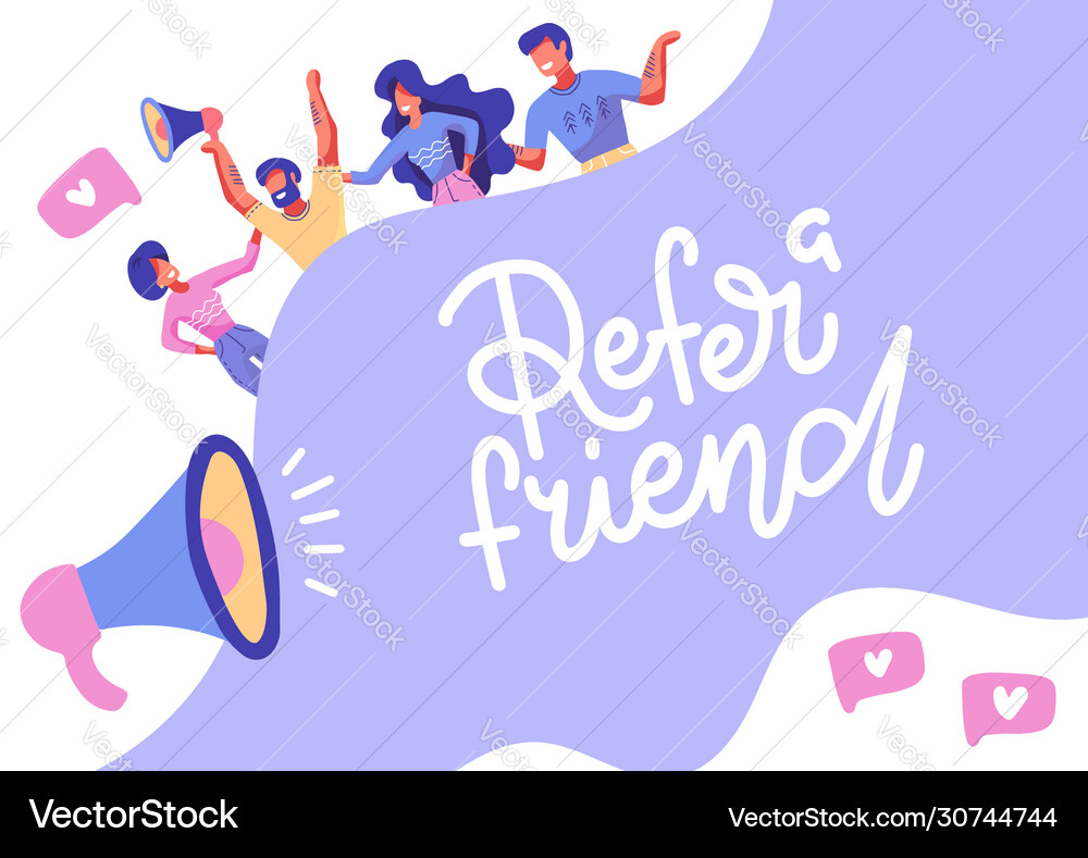 Referral Marketing Banner Concept Vector Image