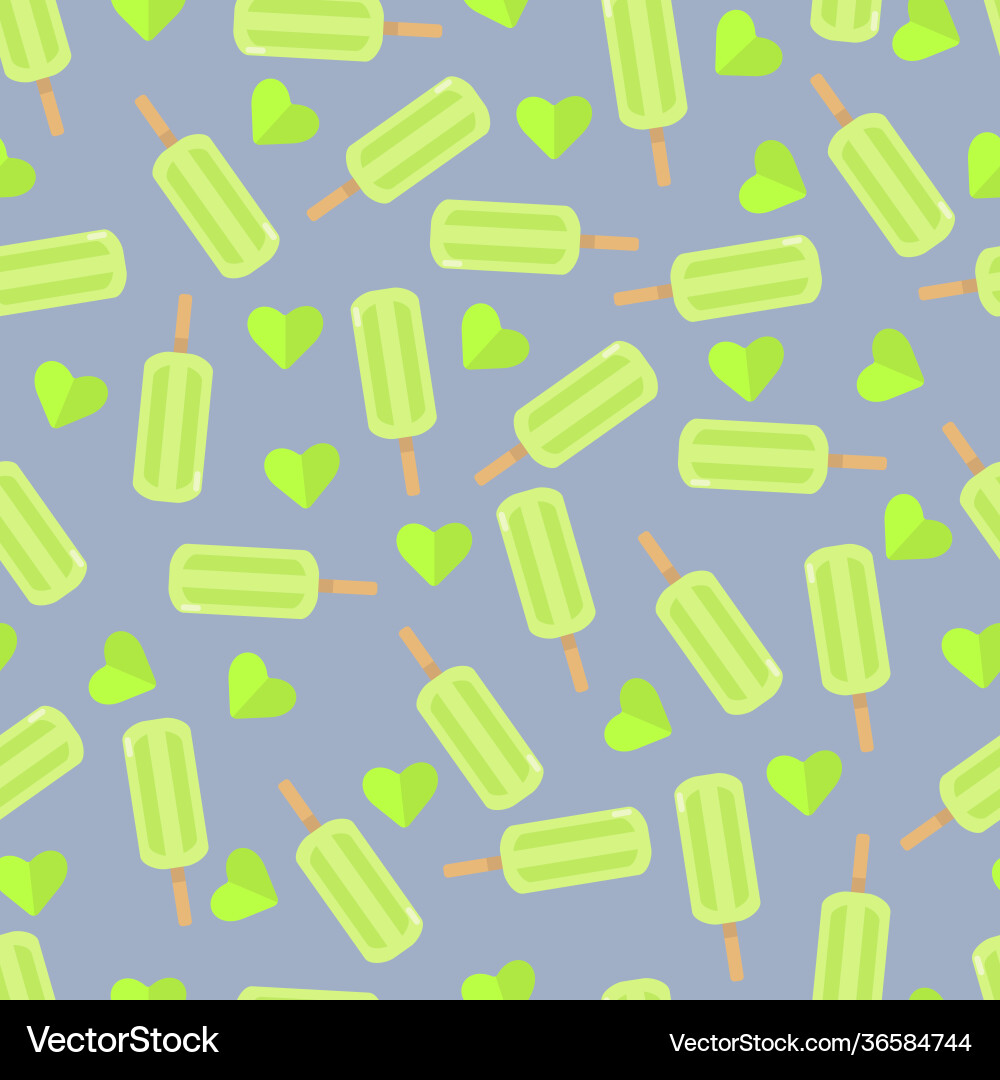 Seamless pattern with ice cream in flat style Vector Image