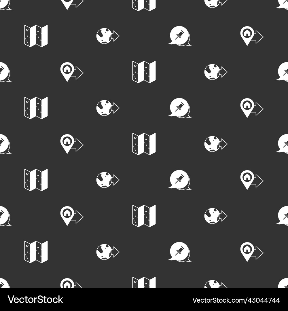 Set push pin location with house folded map Set push pin location with house folded map vector image