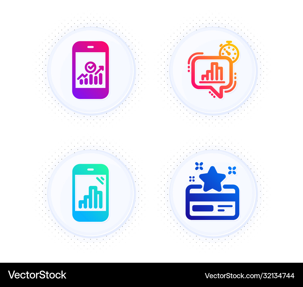 Smartphone statistics timer and graph Smartphone statistics timer and graph vector image
