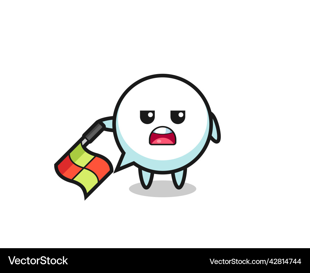 Speech bubble character as line judge hold vector image