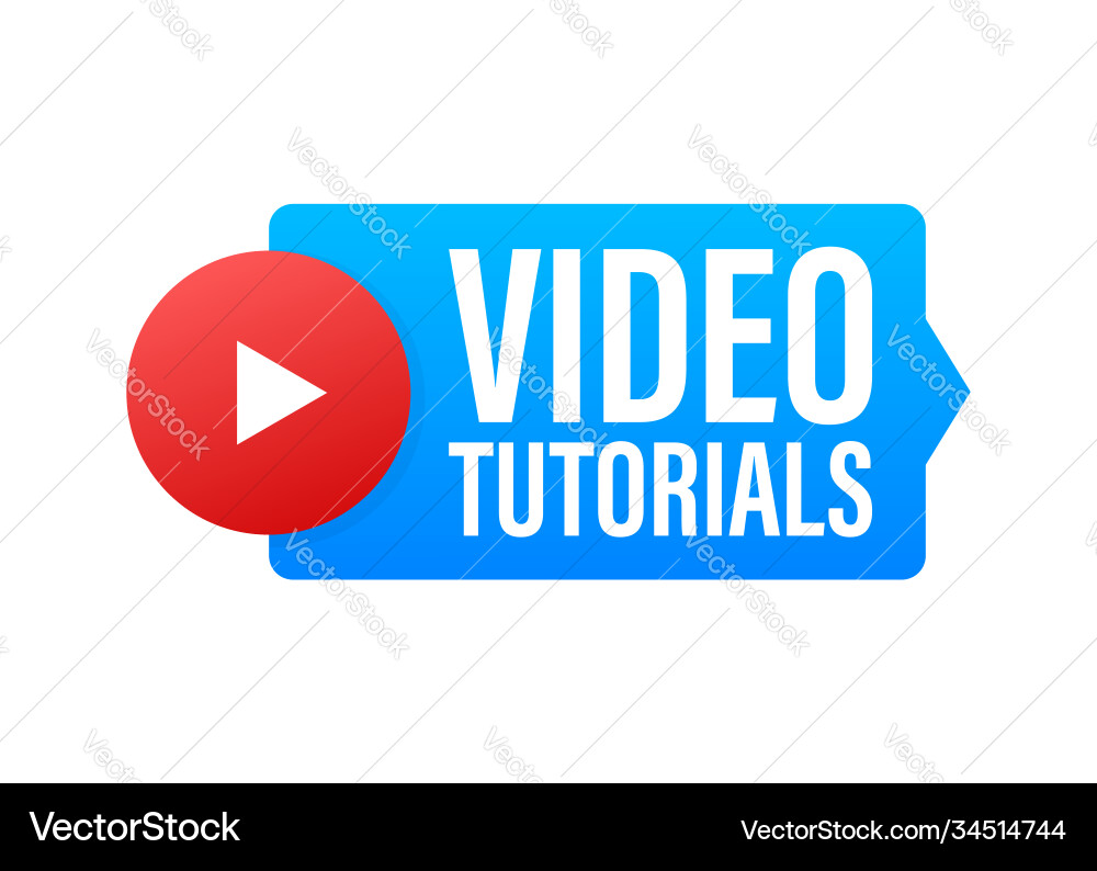 Video tutorials icon concept study and learning Video tutorials icon concept study and learning vector image