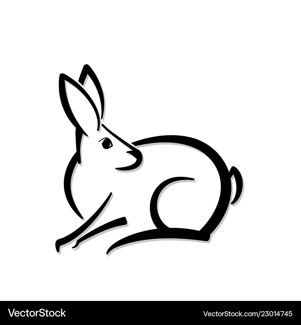 Abstract icon of a hare shape Abstract icon of a hare shape Vector Image