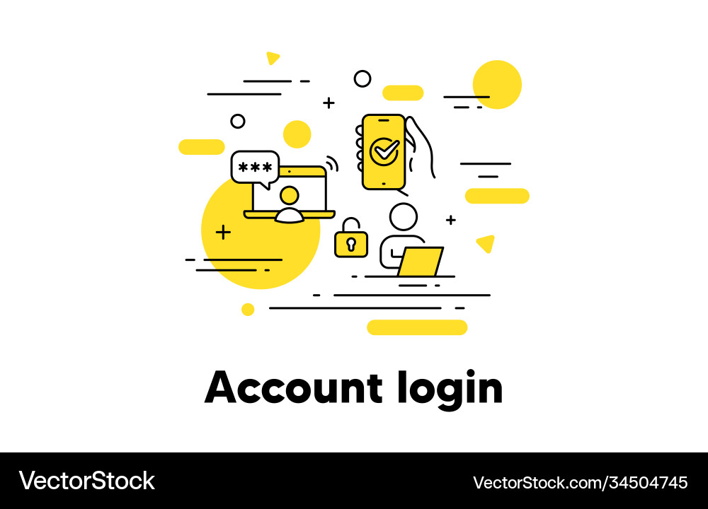 Account login line icon new user register vector image