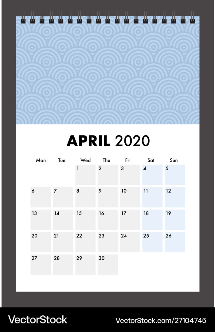 August 2020 Kalender mit Drahtband August 2020 Kalender mit Drahtband Vektorbild