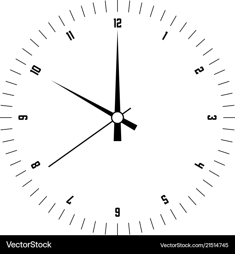 Clock face hour dial with numbers Vector Image