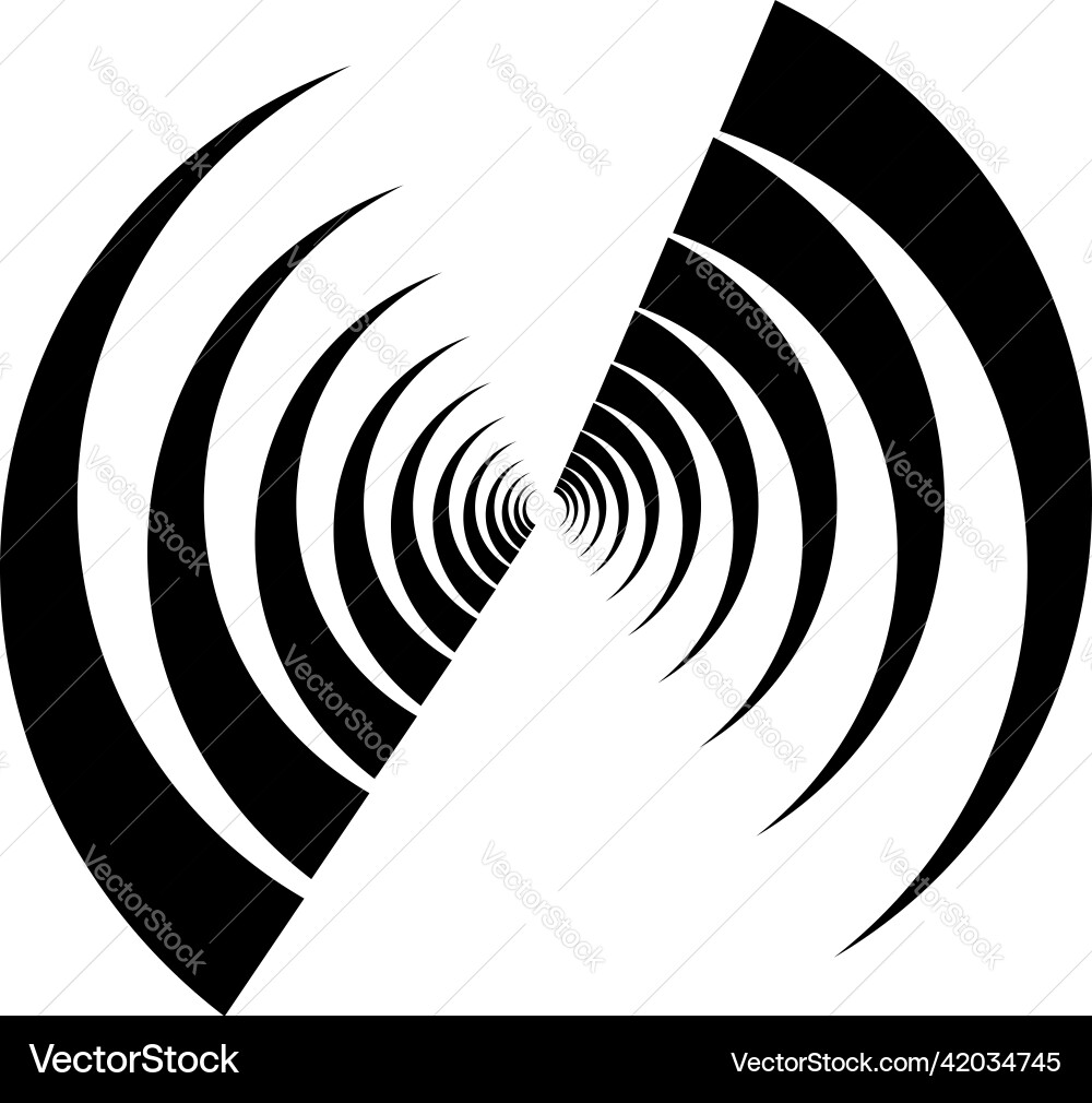 Concentric radial lines circles icon segmented Vector Image