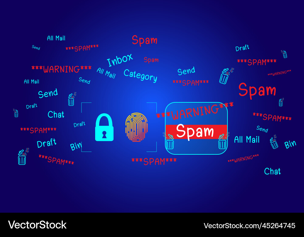 Concept of e-mail and computer viruses review Vector Image