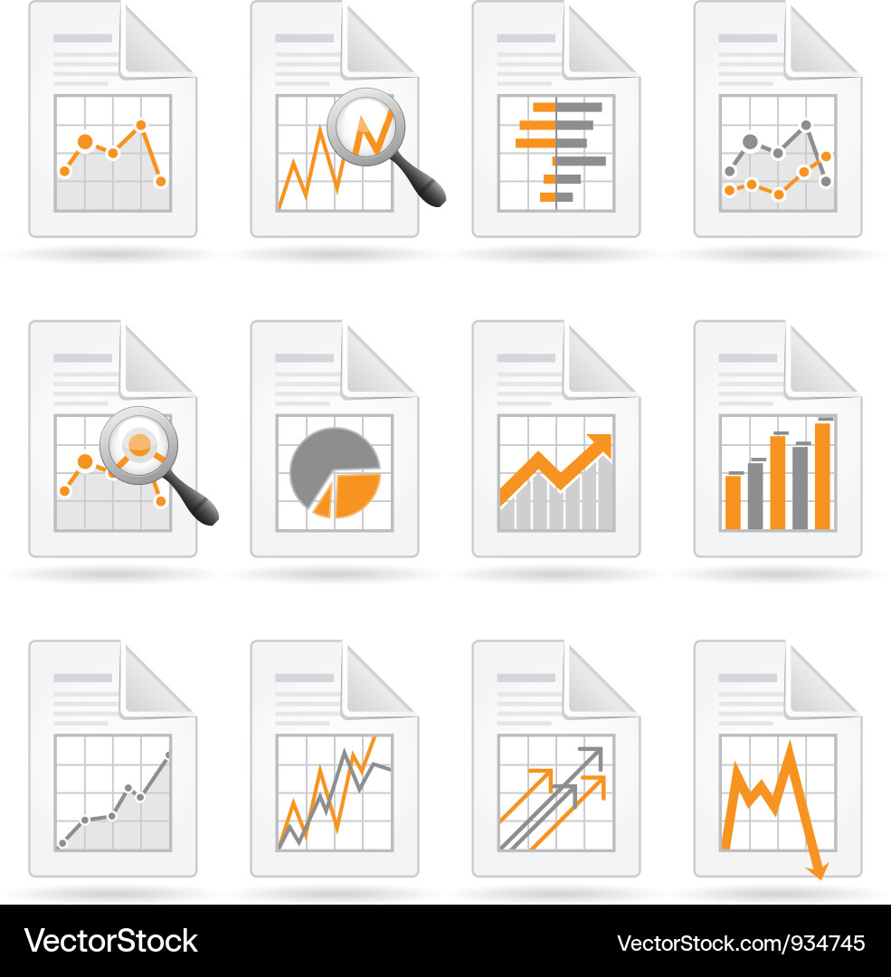Data Analysis Icons vector image