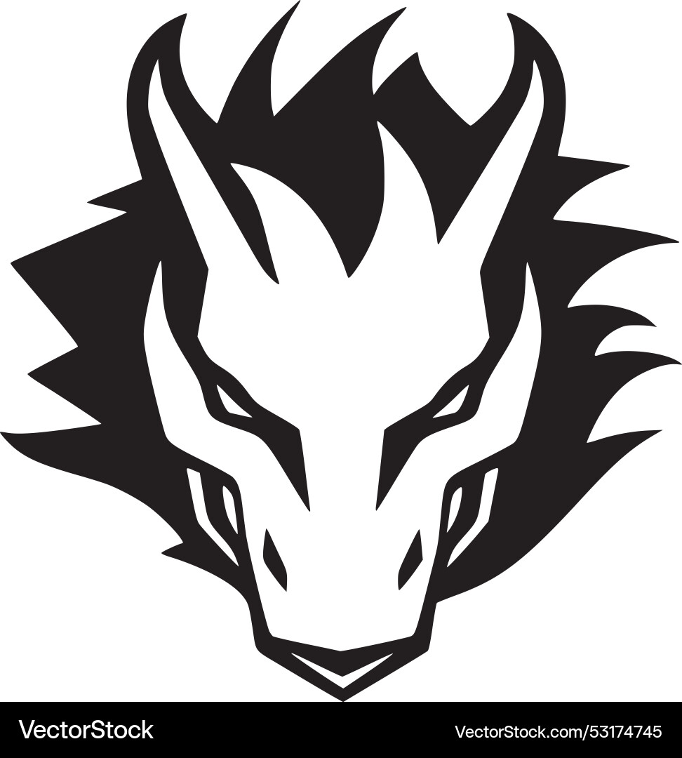 Dragon Minimalist And Flat Logo Royalty Free Vector Vectorstock