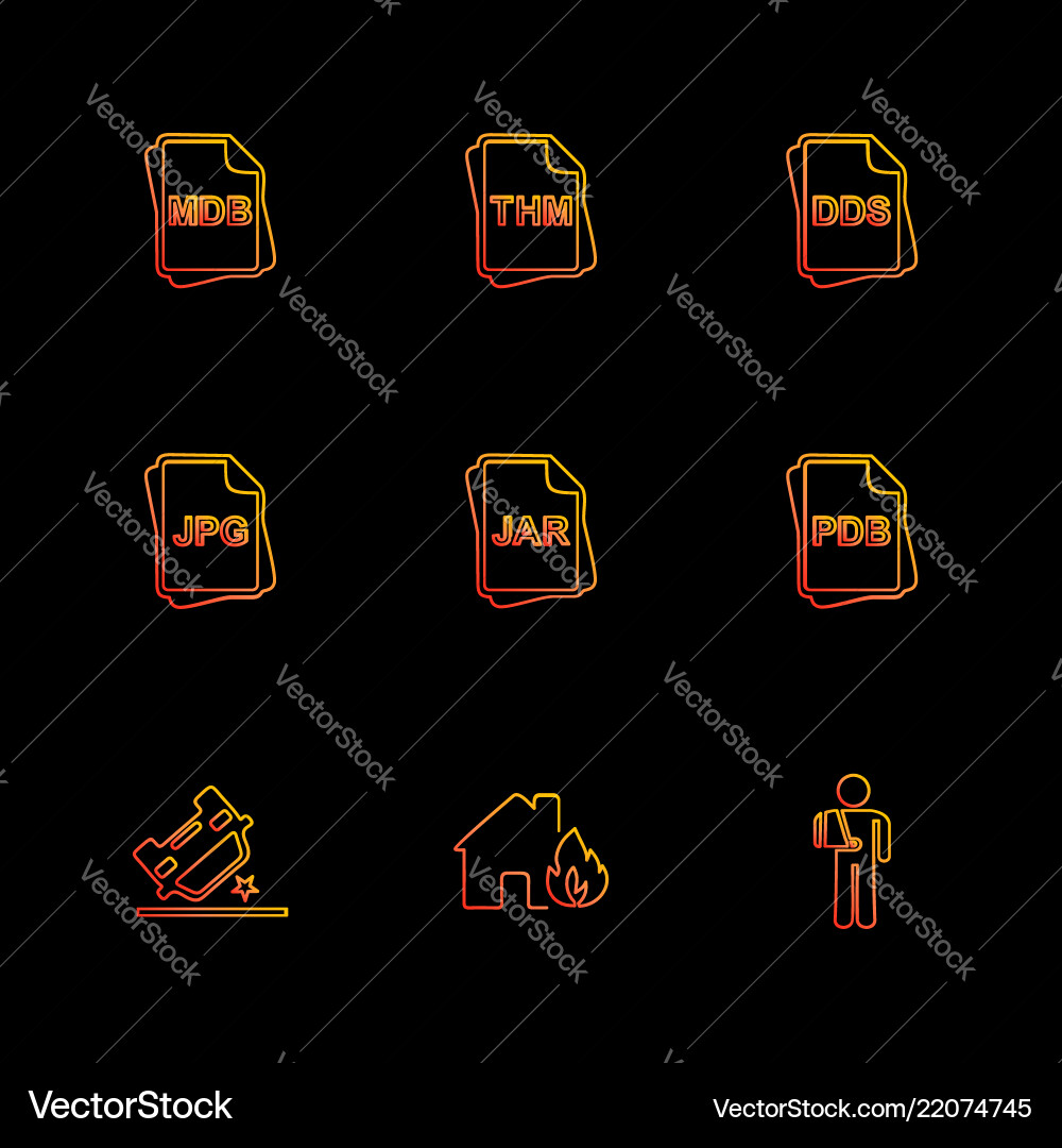 File type files documents eps icons set vector image