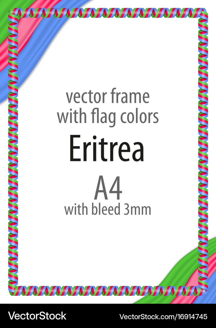 Frame and border of ribbon with the colors Vector Image