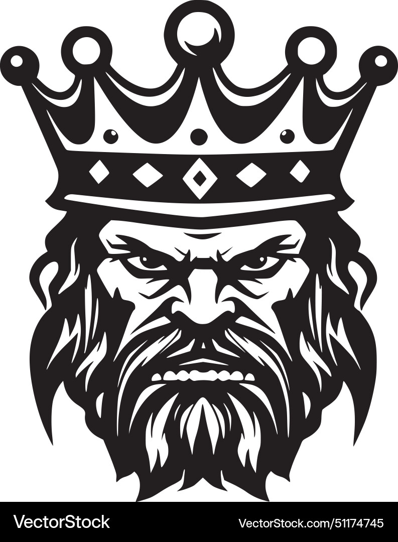 King - black and white isolated icon vector image