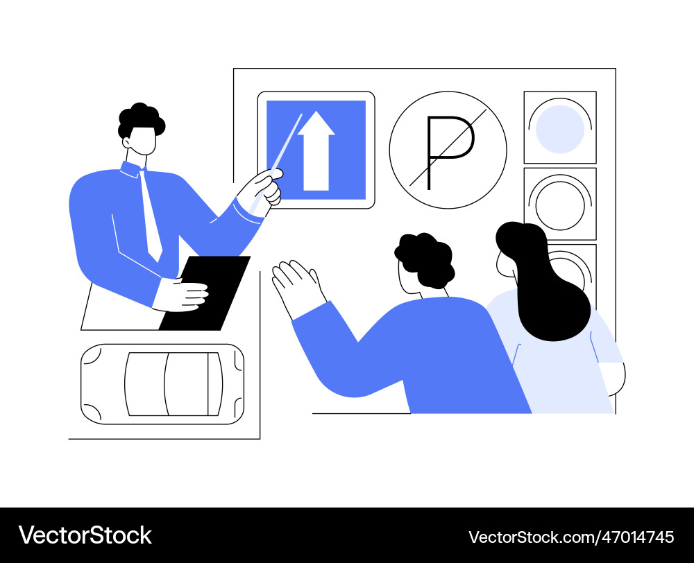 Learn traffic rules abstract concept Vector Image