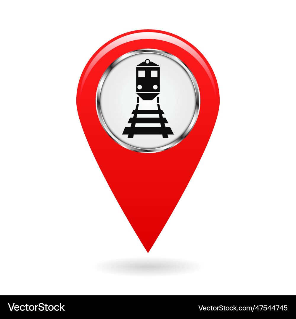 Map pointer index of rail traffic the train Map pointer index of rail traffic the train vector image