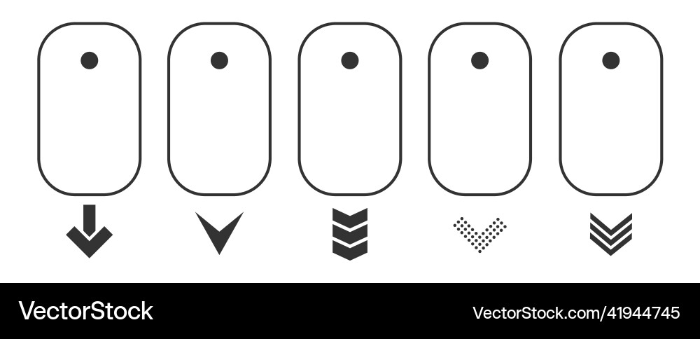 Modern linear pictogram of scroll down vector image