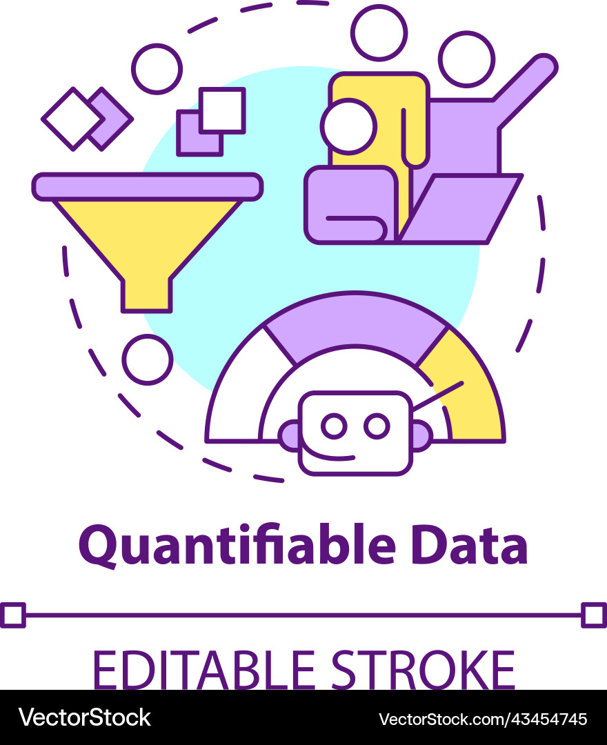 Quantifiable data concept icon Quantifiable data concept icon vector image