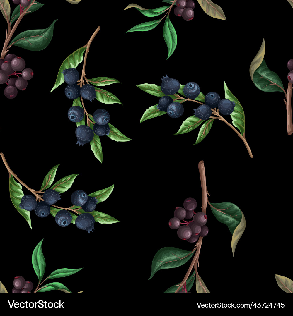 Seamless pattern with blueberries Seamless pattern with blueberries vector image