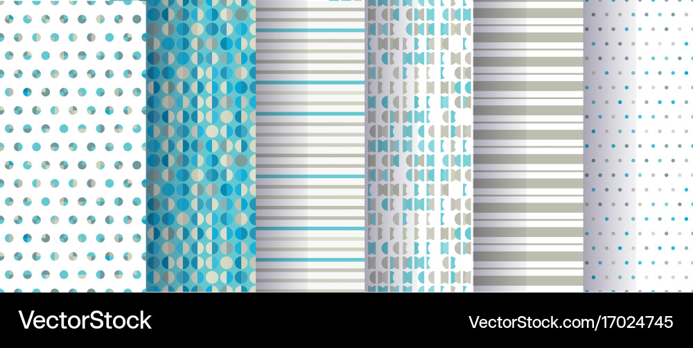 Set of abstract seamless patterns with circles vector image